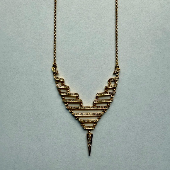 Lauren Harper 18k Gold Diamond art deco necklace - Picture 3 of 7